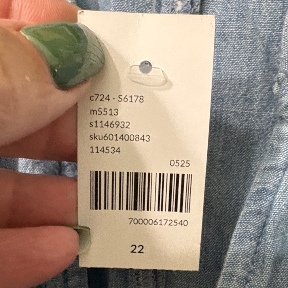 NWT Lane Bryant Light Blue Denim Mid Dress size 22 - Picture 3 of 11